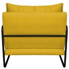 Poltrona Decorativa Base De Ferro Corino Santiago Amarelo/pre