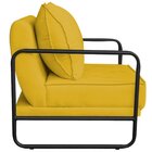 Poltrona Decorativa Base De Ferro Corino Santiago Amarelo/pre