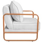 Poltrona Decorativa Base De Ferro Corino Santiago Branco/bron