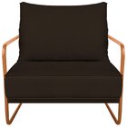 Poltrona Decorativa Base De Ferro Corino Santiago Marrom/bron