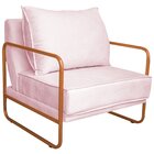 Poltrona Decorativa Base De Ferro Corino Santiago Rosa Bebê/b