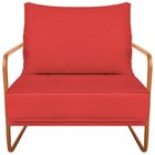 Poltrona Decorativa Base De Ferro Corino Santiago Vermelho/br