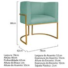 Poltrona Decorativa Base De Ferro Linho Munique Azulturquesa/