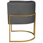 Poltrona Decorativa Base De Ferro Linho Munique Cinza/dourado