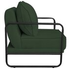 Poltrona Decorativa Base De Ferro Linho Santiago Verde/preto