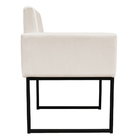 Poltrona Decorativa Base De Ferro Preta Veludo Bege - Montana