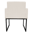 Poltrona Decorativa Base De Ferro Preta Veludo Bege - Montana