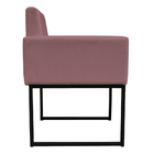 Poltrona Decorativa Base De Ferro Preta Veludo Rosê - Montana