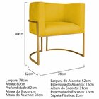 Poltrona Decorativa Base De Ferro Sintético Munique Amarelo/d
