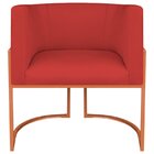 Poltrona Decorativa Base De Ferro Sintético Munique Bordo/bro