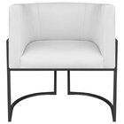 Poltrona Decorativa Base De Ferro Sintético Munique Branco/pr