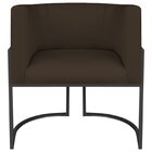 Poltrona Decorativa Base De Ferro Sintético Munique Marrom/pr