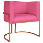 Poltrona Decorativa Base De Ferro Sintético Munique Pink/bron