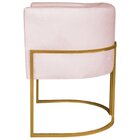 Poltrona Decorativa Base De Ferro Sintético Munique Rosa Bebe