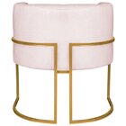 Poltrona Decorativa Base De Ferro Sintético Munique Rosa Bebe