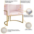 Poltrona Decorativa Base De Ferro Sintético Munique Rosa Bebe