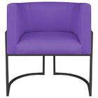 Poltrona Decorativa Base De Ferro Sintético Munique Roxo/preto