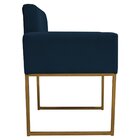 Poltrona Decorativa Base De Ferro Suede Aninha Azul Marinho/d