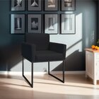 Poltrona Decorativa Base De Ferro Suede Aninha Preto/preto