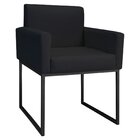 Poltrona Decorativa Base De Ferro Suede Aninha Preto/preto