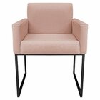 Poltrona Decorativa Base De Ferro Suede Aninha Rosê/preto