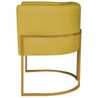 Poltrona Decorativa Base De Ferro Suede Munique Amarelo/doura