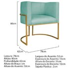 Poltrona Decorativa Base De Ferro Suede Munique Azul Tiffany/