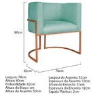 Poltrona Decorativa Base De Ferro Suede Munique Azul Tiffany/