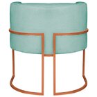 Poltrona Decorativa Base De Ferro Suede Munique Azul Tiffany/