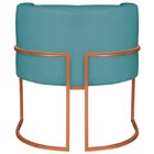 Poltrona Decorativa Base De Ferro Suede Munique Azul Turquesa