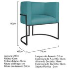 Poltrona Decorativa Base De Ferro Suede Munique Azul Turquesa