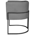 Poltrona Decorativa Base De Ferro Suede Munique Cinza/preto