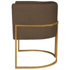 Poltrona Decorativa Base De Ferro Suede Munique Marrom/dourado
