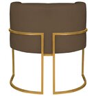 Poltrona Decorativa Base De Ferro Suede Munique Marrom/dourado