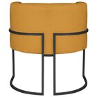 Poltrona Decorativa Base De Ferro Suede Munique Mostarda/preto