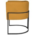 Poltrona Decorativa Base De Ferro Suede Munique Mostarda/preto