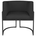 Poltrona Decorativa Base De Ferro Suede Munique Preto