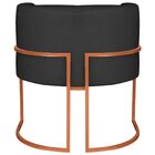 Poltrona Decorativa Base De Ferro Suede Munique Preto/bronze