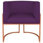 Poltrona Decorativa Base De Ferro Suede Munique Roxo/bronze