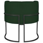 Poltrona Decorativa Base De Ferro Suede Munique Verde/preto