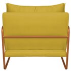 Poltrona Decorativa Base De Ferro Suede Santiago Amarelo/bron