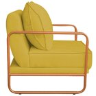 Poltrona Decorativa Base De Ferro Suede Santiago Amarelo/bron
