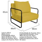 Poltrona Decorativa Base De Ferro Suede Santiago Amarelo/preto