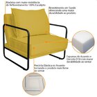 Poltrona Decorativa Base De Ferro Suede Santiago Amarelo/preto