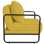 Poltrona Decorativa Base De Ferro Suede Santiago Amarelo/preto