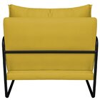 Poltrona Decorativa Base De Ferro Suede Santiago Amarelo/preto
