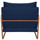 Poltrona Decorativa Base De Ferro Suede Santiago Azul Marinho