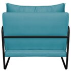 Poltrona Decorativa Base De Ferro Suede Santiago Azul Turques