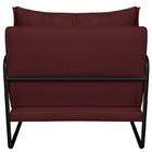 Poltrona Decorativa Base De Ferro Suede Santiago Bordô/preto