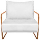 Poltrona Decorativa Base De Ferro Suede Santiago Branco/bronze